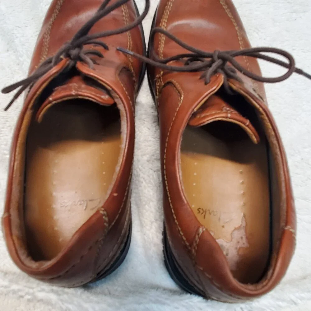 Clarks Tan Brown Leather Dress‎ Shoe Men 10.5 Classic Work Capsule Old MOney